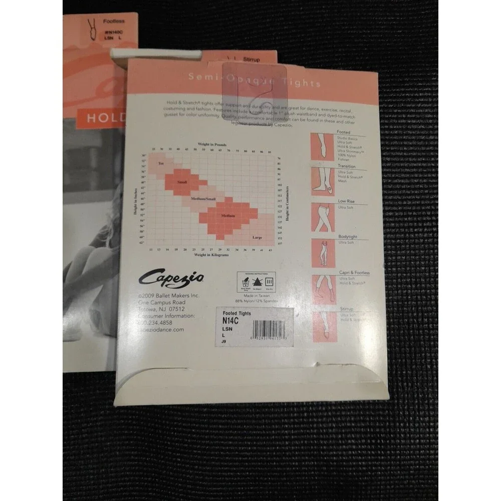 Capezio Girls Ballet Dance Tights Variety, Nude Sz L, Lot Of 3